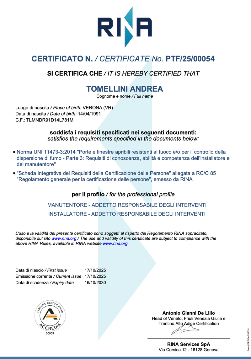 Posa certificata RINA